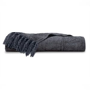 Ella Jayne Viscose Chenille Throw Blanket Charcoal 50” x 60”